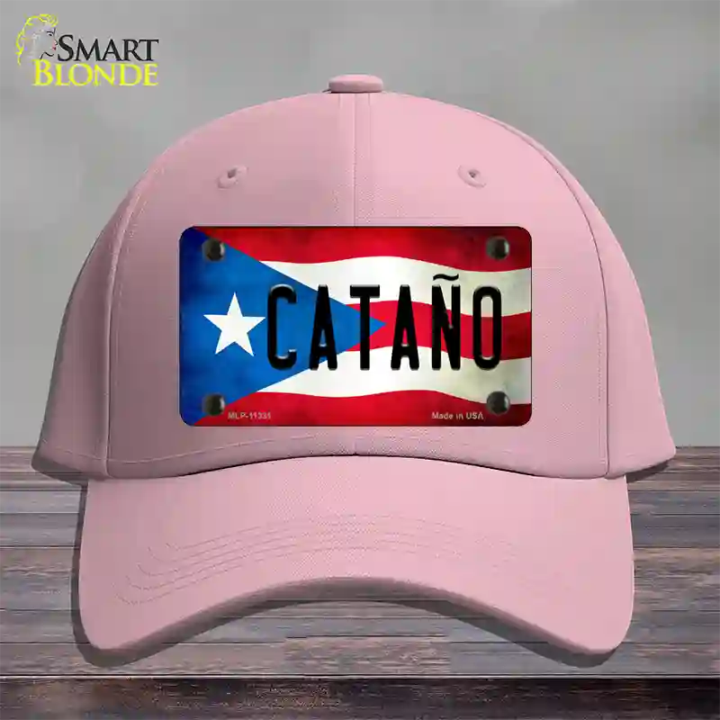 Catano Puerto Rico Flag Novelty License Plate Hat Cotton / Pink