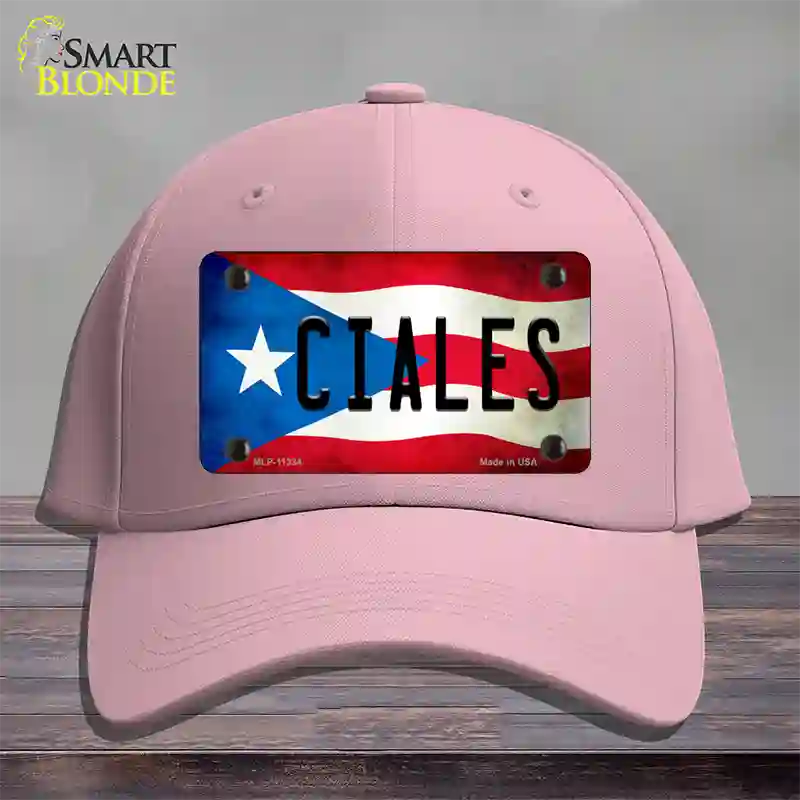 Ciales Puerto Rico Flag Novelty License Plate Hat Cotton / Pink