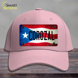 Corozal Puerto Rico Flag Novelty License Plate Hat Cotton / Pink