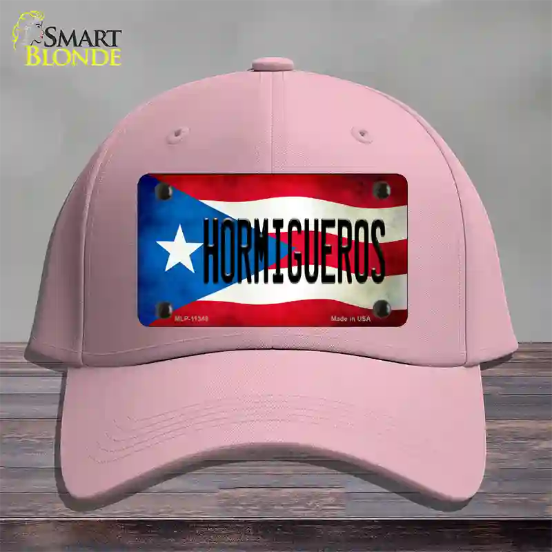 Hormigueros Puerto Rico Flag Novelty License Plate Hat Cotton / Pink