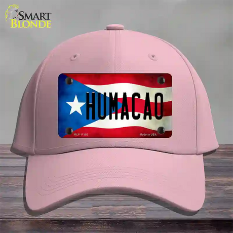 Humacao Puerto Rico Flag Novelty License Plate Hat Cotton / Pink