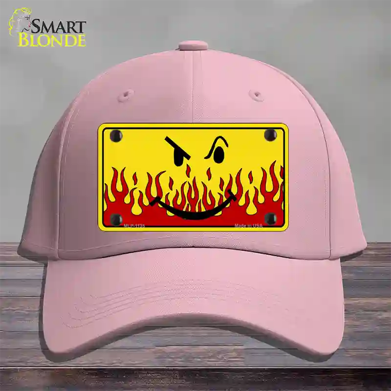 Smiley Flame Novelty License Plate Hat Cotton / Pink