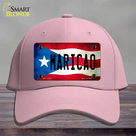 Maricao Puerto Rico Flag Novelty License Plate Hat Cotton / Pink