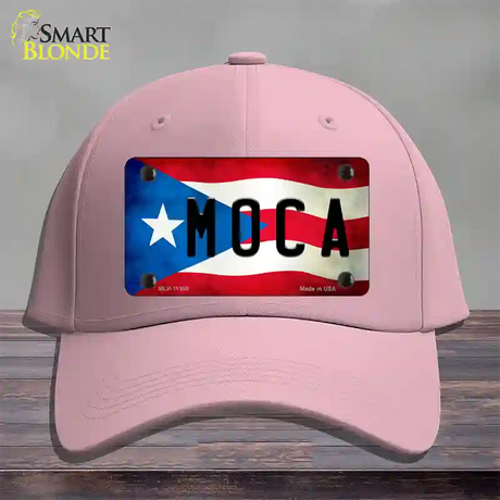 Moca Puerto Rico Flag Novelty License Plate Hat Cotton / Pink