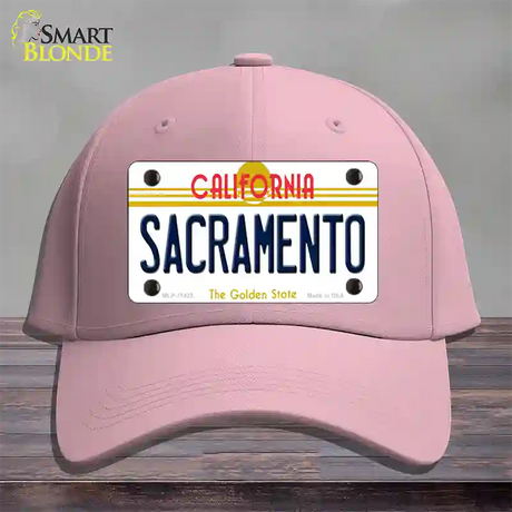 Sacramento California Novelty License Plate Hat Cotton / Pink