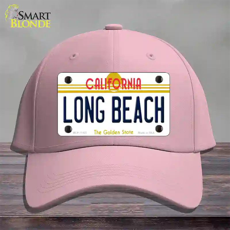 Long Beach California Novelty License Plate Hat Cotton / Pink