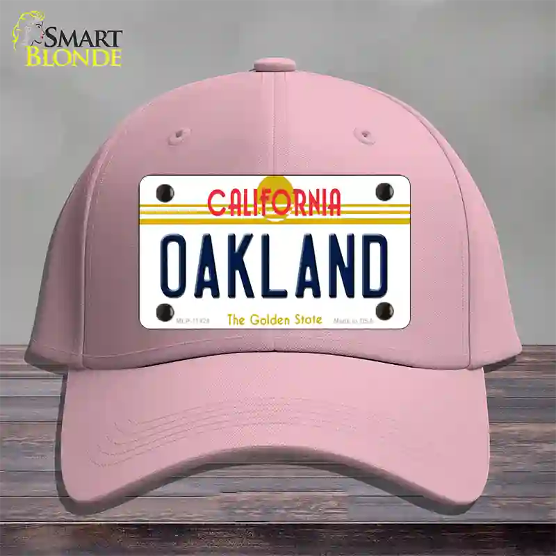 Oakland California Novelty License Plate Hat Cotton / Pink