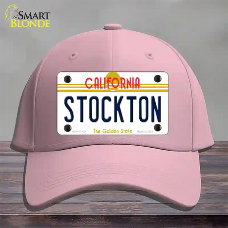 Stockton California Novelty License Plate Hat Cotton / Pink