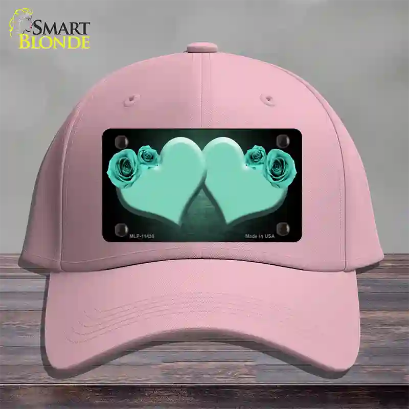 Hearts Over Roses In Mint Novelty License Plate Hat Cotton / Pink