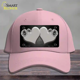 Hearts Over Roses In Gray Novelty License Plate Hat Cotton / Pink