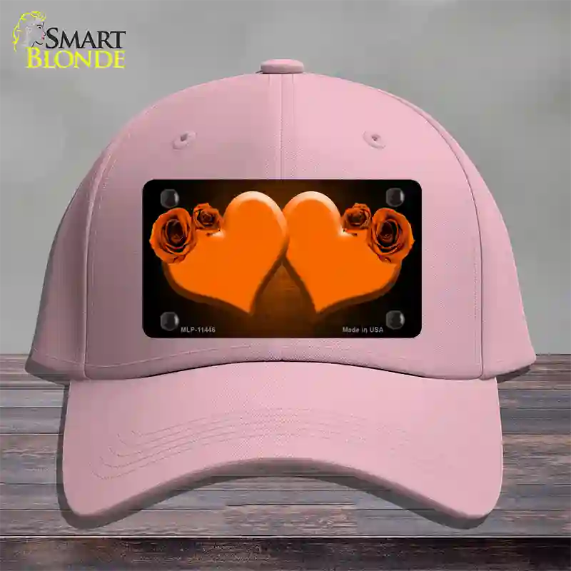 Hearts Over Roses In Orange Novelty License Plate Hat Cotton / Pink