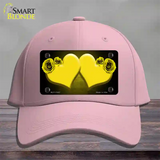 Hearts Over Roses In Yellow Novelty License Plate Hat Cotton / Pink