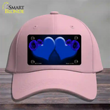 Hearts Over Roses In Blue Novelty License Plate Hat Cotton / Pink