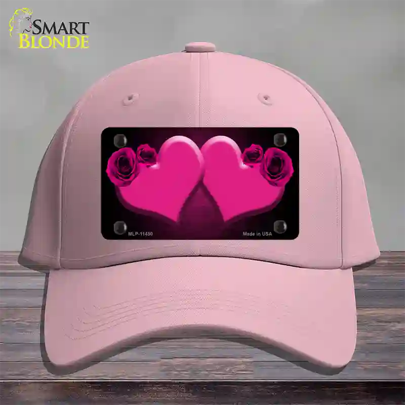 Hearts Over Roses In Pink Novelty License Plate Hat Cotton / Pink