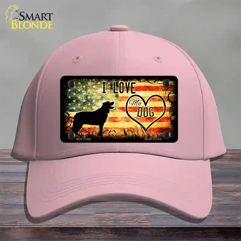 I Love My Dog Novelty License Plate Hat Cotton / Pink