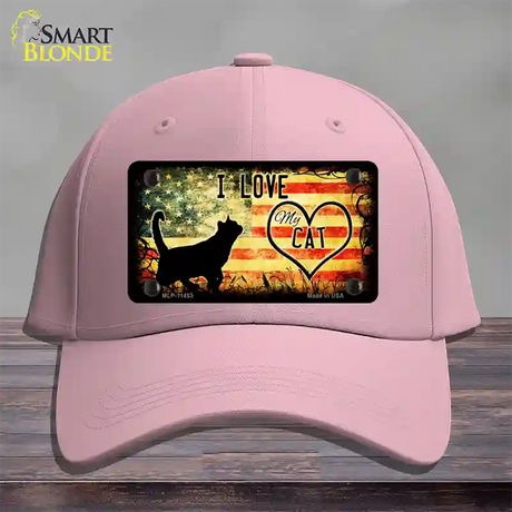 I Love My Cat Novelty License Plate Hat Cotton / Pink