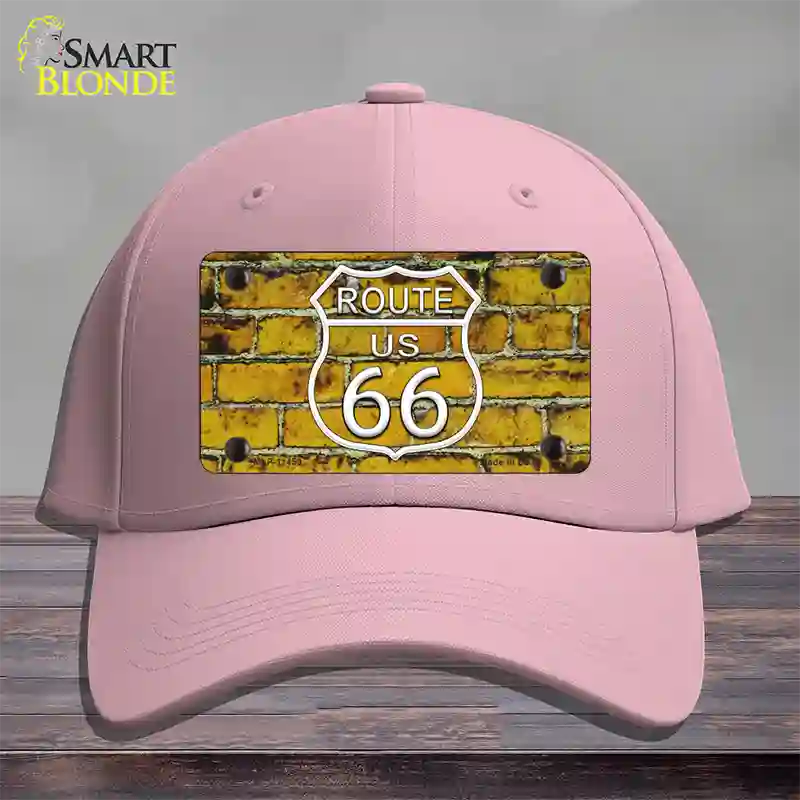 Route 66 Yellow Brick Wall Novelty License Plate Hat Cotton / Pink