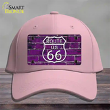 Route 66 Purple Brick Wall Novelty License Plate Hat Cotton / Pink