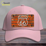 Route 66 Orange Brick Wall Novelty License Plate Hat Cotton / Pink