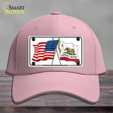 California Crossed US Flag Novelty License Plate Hat Cotton / Pink