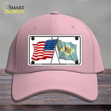 Delaware Crossed US Flag Novelty License Plate Hat Cotton / Pink