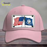 Louisiana Crossed US Flag Novelty License Plate Hat Cotton / Pink