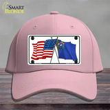 Nevada Crossed US Flag Novelty License Plate Hat Cotton / Pink