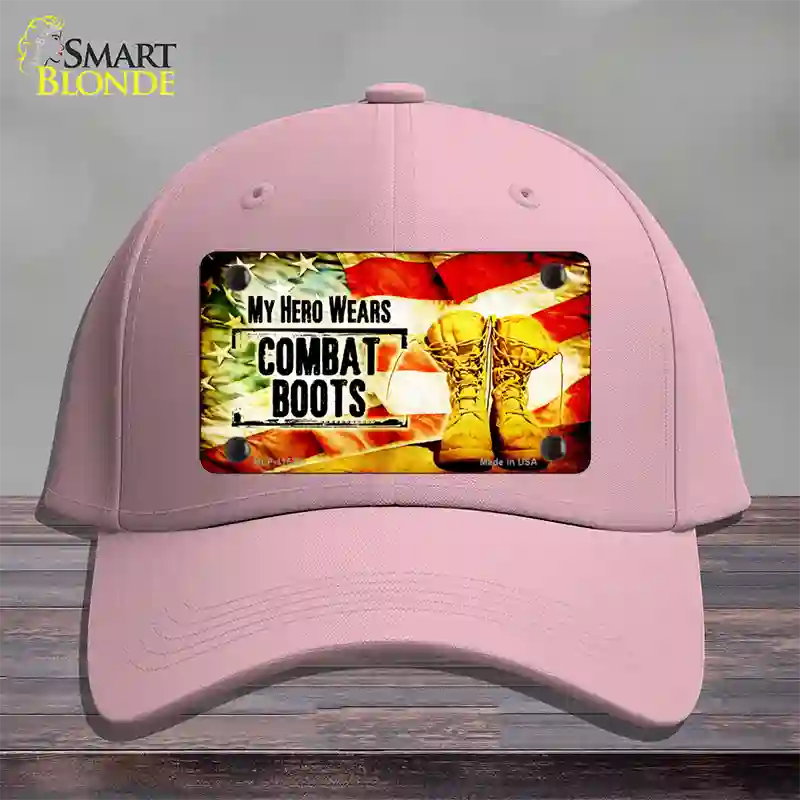 My Hero Wears Combat Boots Novelty License Plate Hat Cotton / Pink