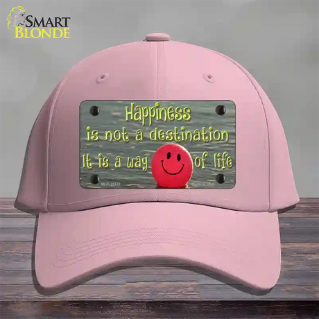 Happiness Way Of Life Ball Novelty License Plate Hat Cotton / Pink