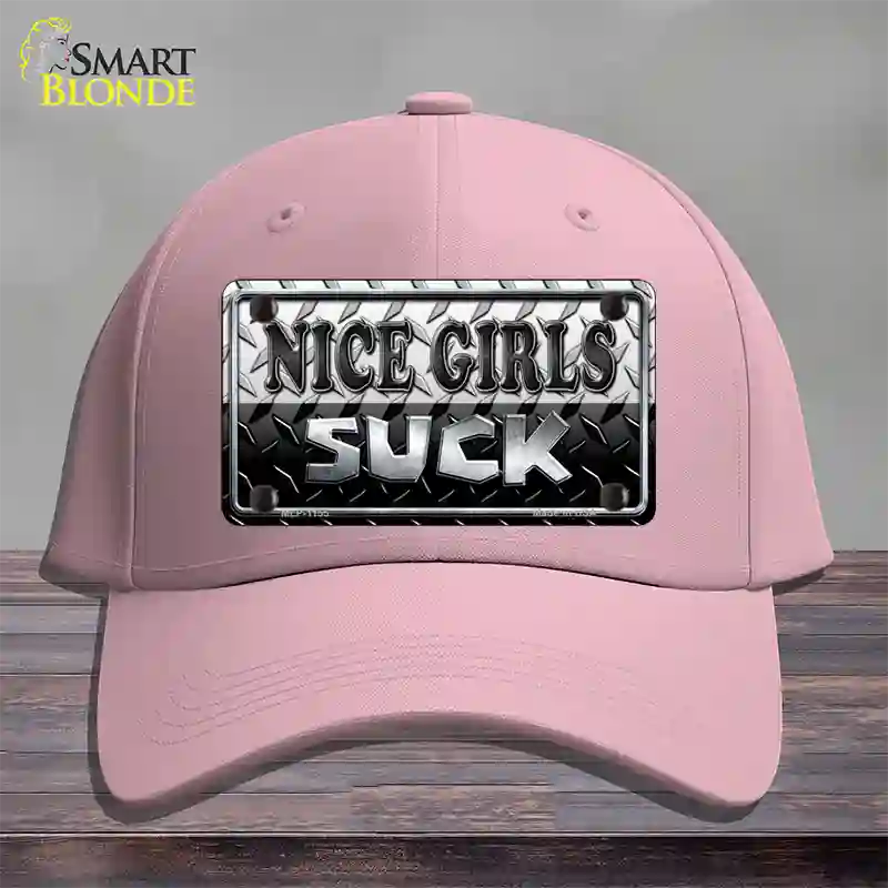 Nice Girls Suck Novelty License Plate Hat Cotton / Pink