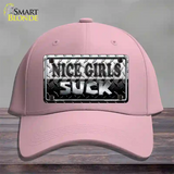 Nice Girls Suck Novelty License Plate Hat Cotton / Pink