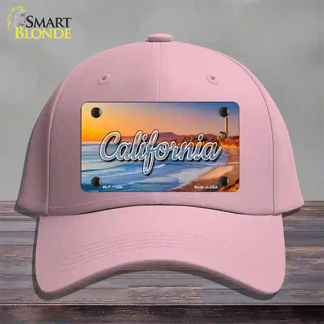 California Beach State Novelty License Plate Hat Cotton / Pink