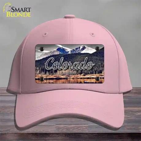 Colorado Forest and Mountains State Novelty License Plate Hat Cotton / Pink