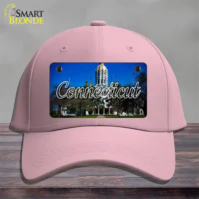 Connecticut Capital Building State Novelty License Plate Hat Cotton / Pink