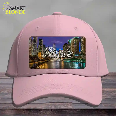 Illinois River City Lights State Novelty License Plate Hat Cotton / Pink