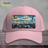 Massachusetts Sunset Skyline State Novelty License Plate Hat Cotton / Pink