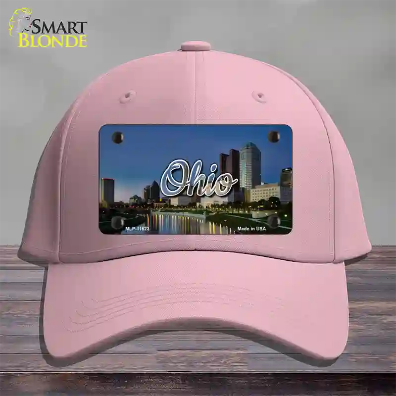 Ohio River City Skyline State Novelty License Plate Hat Cotton / Pink