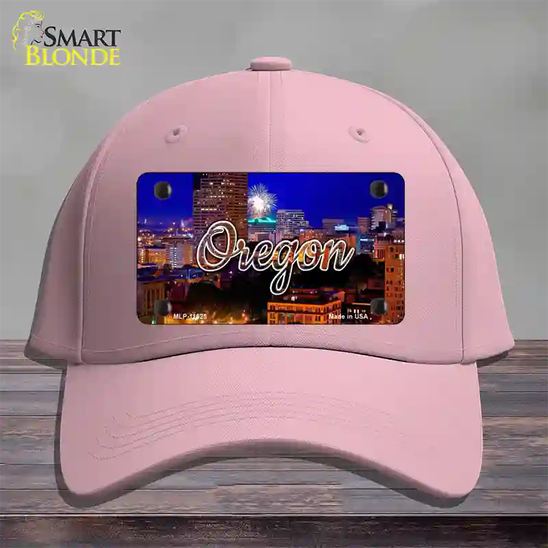 Oregon Firework City Lights State Novelty License Plate Hat Cotton / Pink