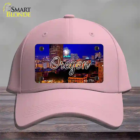 Oregon Firework City Lights State Novelty License Plate Hat Cotton / Pink