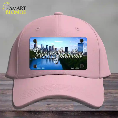 Pennsylvania Delaware City Skyline State Novelty License Plate Hat Cotton / Pink