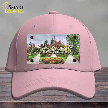 Vermont State Building State Novelty License Plate Hat Cotton / Pink