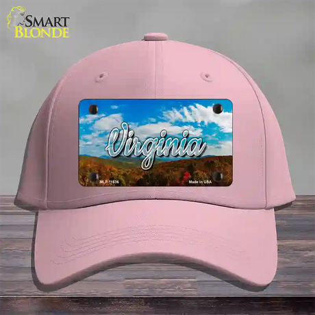 Virginia Mountain Range State Novelty License Plate Hat Cotton / Pink