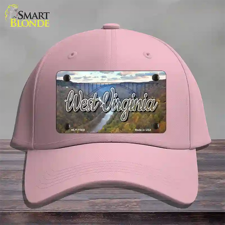 West Virginia River Bridge State Novelty License Plate Hat Cotton / Pink