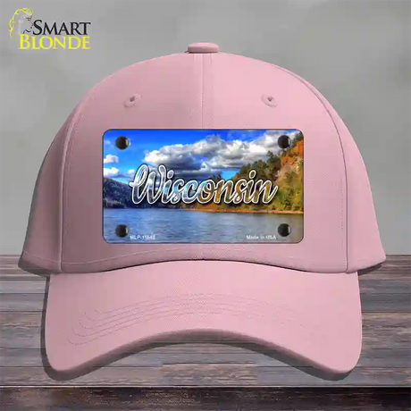 Wisconsin Colorful Lake State Novelty License Plate Hat Cotton / Pink