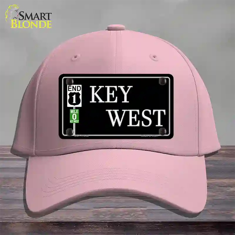 Key West Highway Sign Novelty License Plate Hat Cotton / Pink