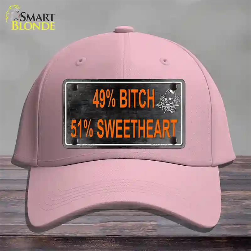 49 Percent Bitch 51 Percent Sweet Novelty License Plate Hat Cotton / Pink