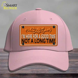 Here For A Good Time Novelty License Plate Hat Cotton / Pink