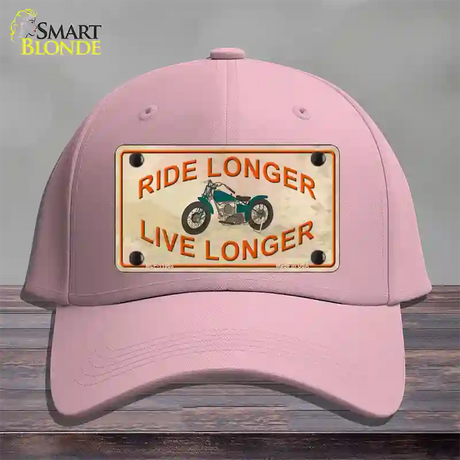 Ride Longer Live Longer Novelty License Plate Hat Cotton / Pink