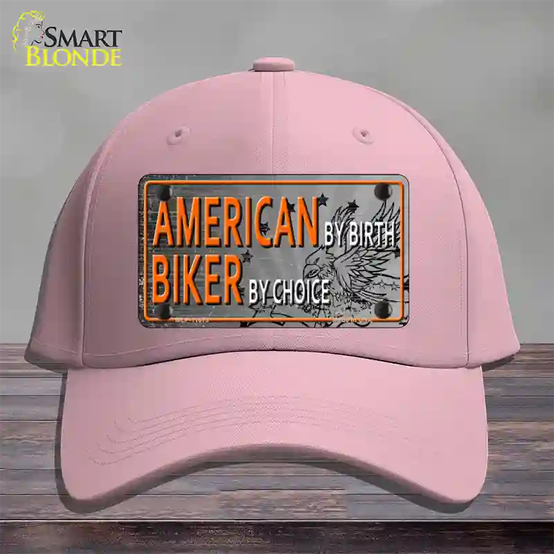 American Biker Novelty License Plate Hat Cotton / Pink