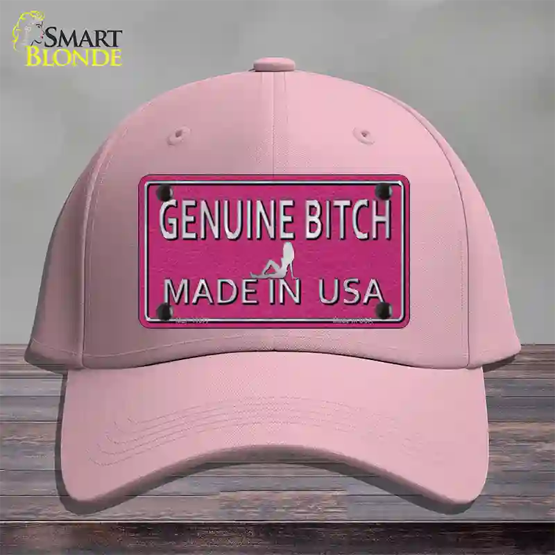 Genuine Bitch Made In USA Novelty License Plate Hat Cotton / Pink